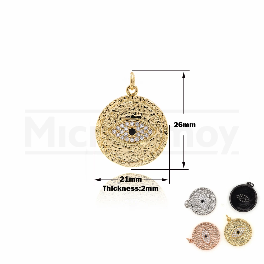 CZ Micro Pave Unique Disc Evil Eye Pendant DIY Jewelry Bracelet Necklace Making Accessories 26x21x2MM
CZ Micro Pave Unique Disc Evil Eye Pendant DIY Jewelry Bracelet Necklace Making Accessories 26x21x2MM