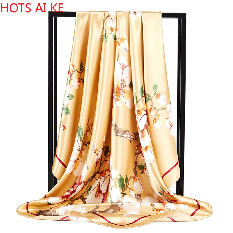 Square Silk Scarf Women Flowers Foulard Shawl Scarfs Big Size 90*90cm Bandana Hijab Head Satin Silk Scarves
Square Silk Scarf Women Flowers Foulard Shawl Scarfs Big Size 90*90cm Bandana Hijab Head Satin Silk Scarves