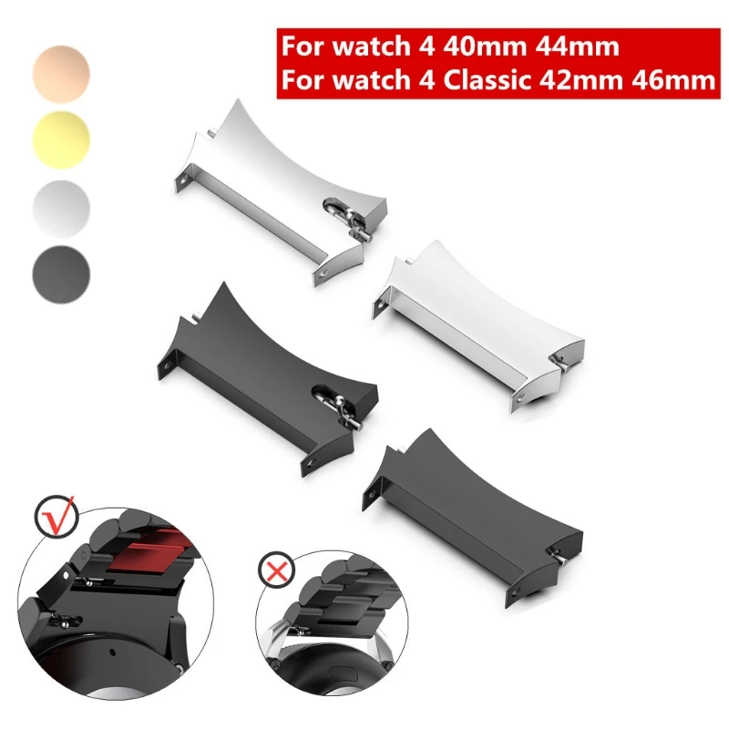 2pc Metal Connector For Samsung Galaxy Watch 4 40mm 44mm Stainless Steel Strap Adapter Galaxy Watch 4 Classic 42mm 46mm No Gaps
2pc Metal Connector For Samsung Galaxy Watch 4 40mm 44mm Stainless Steel Strap Adapter Galaxy Watch 4 Classic 42mm 46mm No Gaps