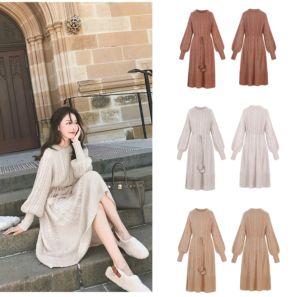 Slim Twist Autumn Winter Sweater Dress Knitted Women Sweaters Pullover Long Sleeve Round Neck Pullovers Knit Sweater Dress Warm
Slim Twist Autumn Winter Sweater Dress Knitted Women Sweaters Pullover Long Sleeve Round Neck Pullovers Knit Sweater Dress Warm