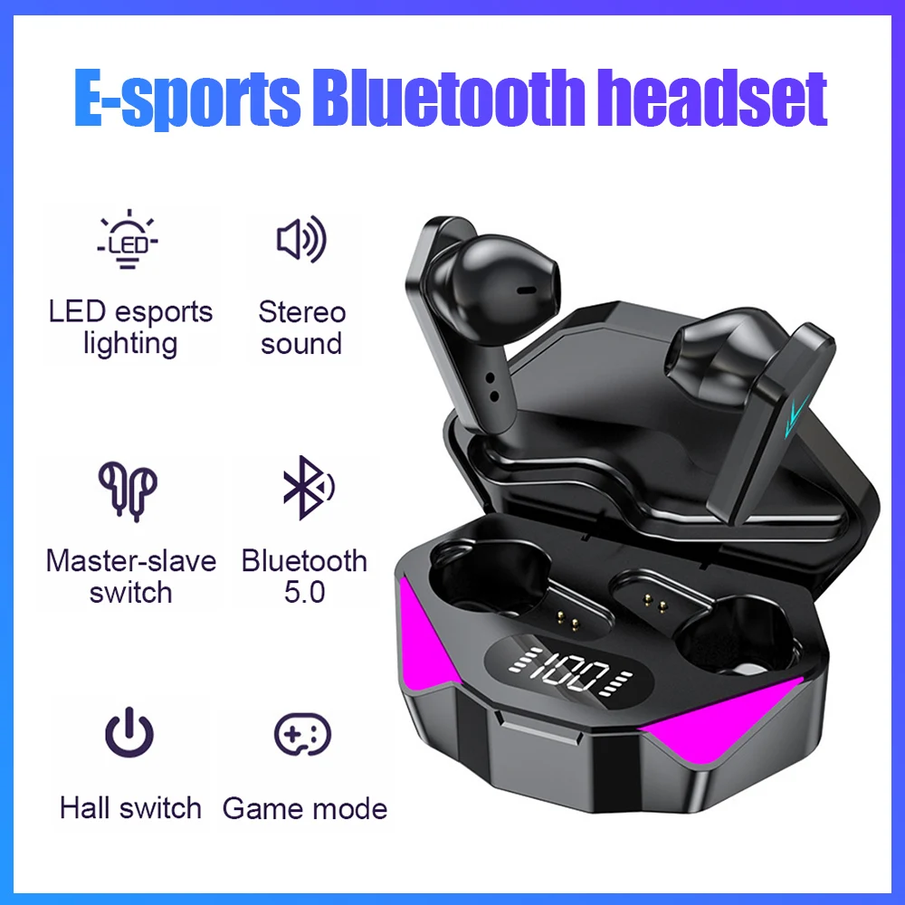 Wireless Bluetooth Earphones TWS Stereo Sports Music Earbuds Dual Mode HiFi Sound Low Latency Earphone with LED Power Display
Wireless Bluetooth Earphones TWS Stereo Sports Music Earbuds Dual Mode HiFi Sound Low Latency Earphone with LED Power Display