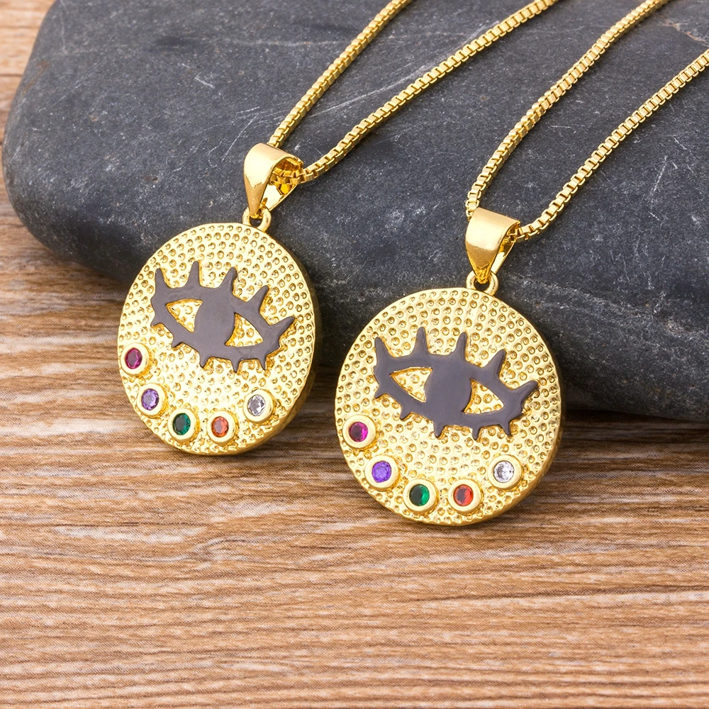 Lucky Eye Micro Pave Turkish Evil Eye Necklace Gold Color Chain Copper Zircon Pendant Necklace Jewelry Gift for Women Female
Lucky Eye Micro Pave Turkish Evil Eye Necklace Gold Color Chain Copper Zircon Pendant Necklace Jewelry Gift for Women Female