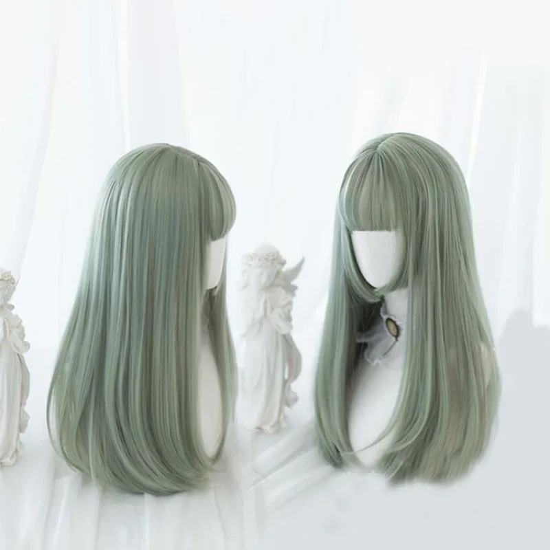 Lolita Wig Long Straight Fringe Bangs Light Green Simple Hair Synthetic Heat Resistant for Adult Girls Halloween Party Cosplay
Lolita Wig Long Straight Fringe Bangs Light Green Simple Hair Synthetic Heat Resistant for Adult Girls Halloween Party Cosplay