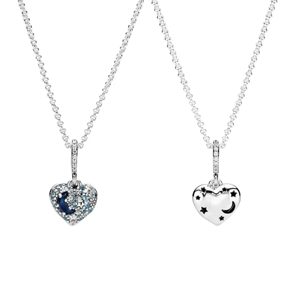 925 Sterling Silver 2020 New Winter Blue Moon & Stars Heart Necklace For Women Brand Original Necklace Jewelry Gift
925 Sterling Silver 2020 New Winter Blue Moon & Stars Heart Necklace For Women Brand Original Necklace Jewelry Gift
