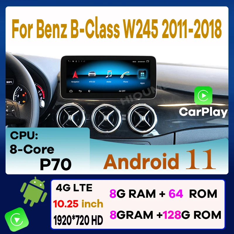 Andriod 11 Display 8G+128G Car Radio GPS Navi multimedia player for Mercedes Benz B Class B180 W245 w246 2011-2018 with 4G LTE
Andriod 11 Display 8G+128G Car Radio GPS Navi multimedia player for Mercedes Benz B Class B180 W245 w246 2011-2018 with 4G LTE