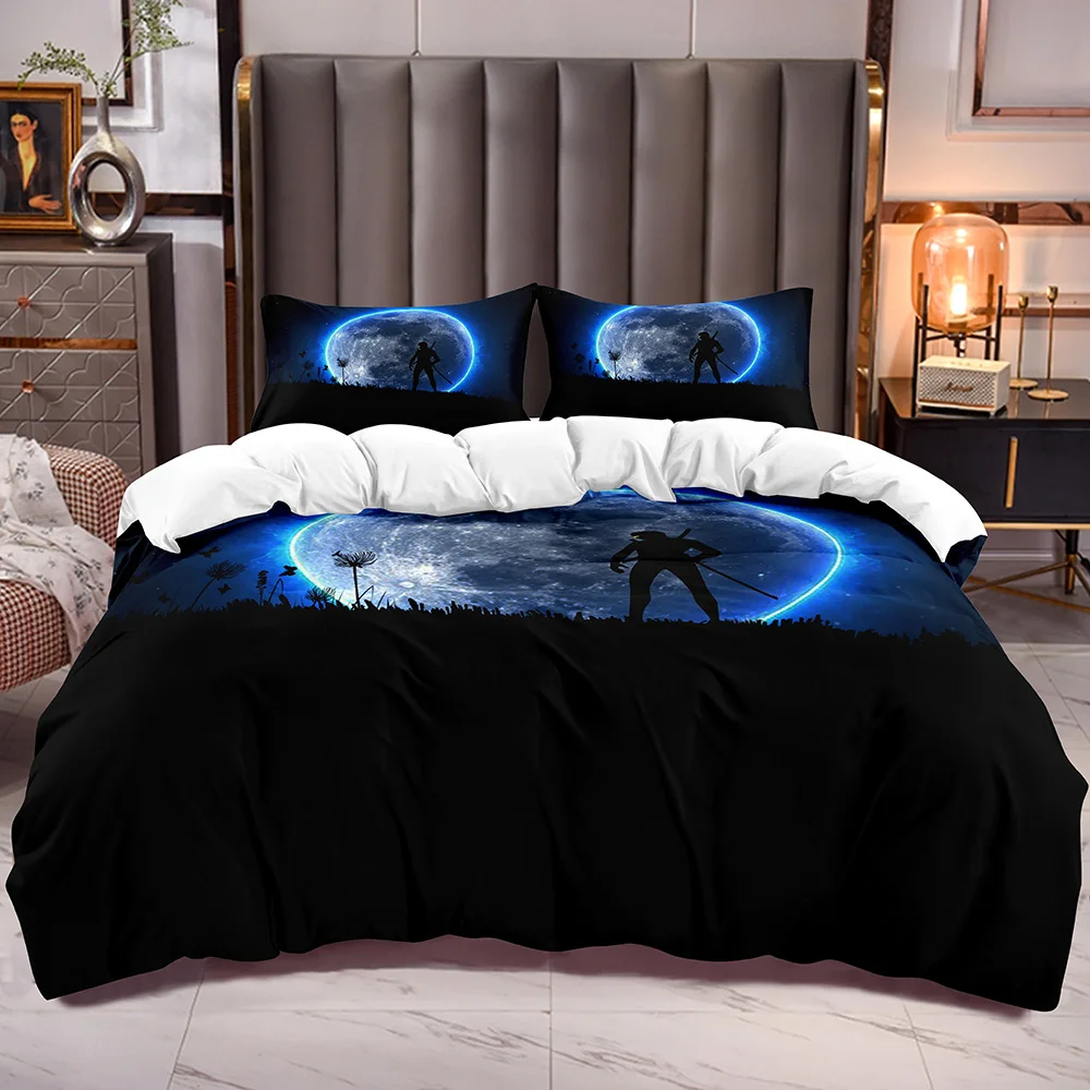 Teens Bedding Cover Sets with Blue Moon and Warrior Print Black Duvet Comforter Cover with for Boys Corner Ties Zipper Closure
Teens Bedding Cover Sets with Blue Moon and Warrior Print Black Duvet Comforter Cover with for Boys Corner Ties Zipper Closure