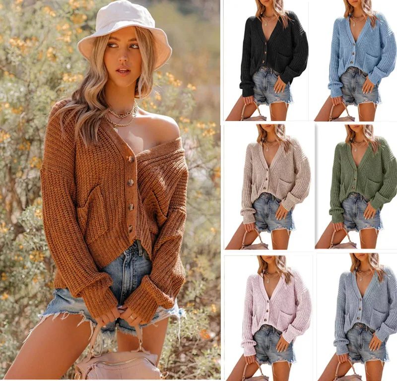 2021 autumn and winter new fashion cardigan color dot button V-neck sweater large size loose coat sweater
2021 autumn and winter new fashion cardigan color dot button V-neck sweater large size loose coat sweater