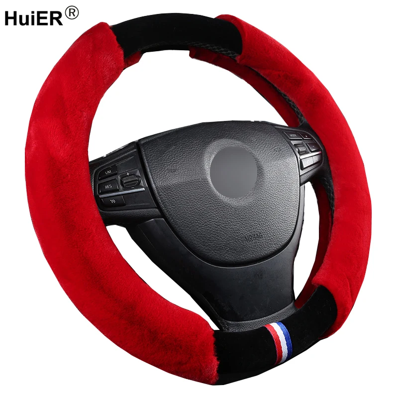 8 Colors Car Steering Wheel Cover Winter Soft Warm Funda Volante Universal Braid on the Steering-wheel Auto Car Styling 
8 Colors Car Steering Wheel Cover Winter Soft Warm Funda Volante Universal Braid on the Steering-wheel Auto Car Styling