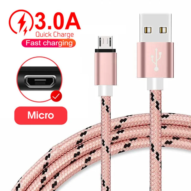 3.0A Quick Charge Micro USB data Cable For alcatel 3X 3L (2020) 1V 1S VIVO Z1X S1 Pro Redmi 9C 9A 3s mobile Phone Charger cables
3.0A Quick Charge Micro USB data Cable For alcatel 3X 3L (2020) 1V 1S VIVO Z1X S1 Pro Redmi 9C 9A 3s mobile Phone Charger cables
