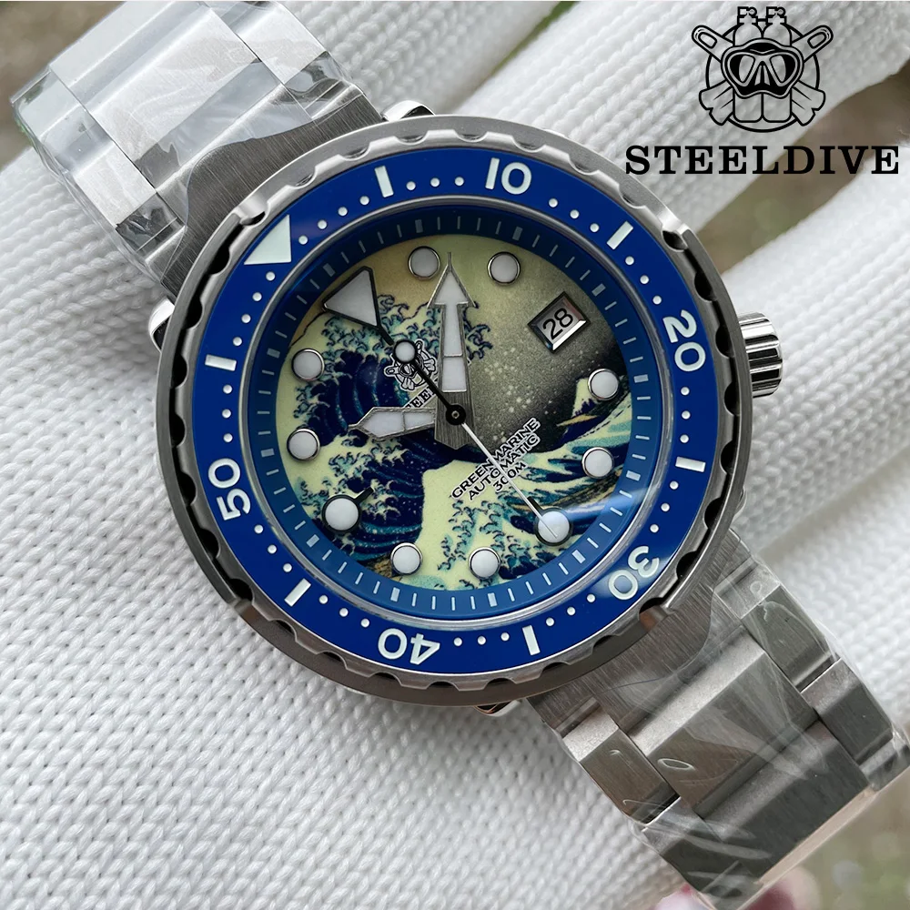 Часы STEELDIVE Kanagawa Мужские механические, водонепроницаемые полностью светящиеся наручные часы с сапфировым стеклом, 300 м, японские NH35
Часы STEELDIVE Kanagawa Мужские механические, водонепроницаемые полностью светящиеся наручные часы с сапфировым стеклом, 300 м, японские NH35