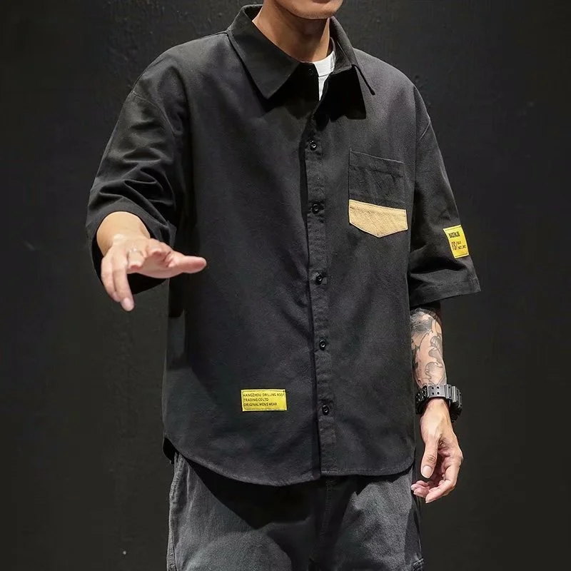 Japan Style White Short Sleeve Casual Shirts Men Black Fashion Loose Top Male Oversized Cotton Military Summer Social Shirt Male
Japan Style White Short Sleeve Casual Shirts Men Black Fashion Loose Top Male Oversized Cotton Military Summer Social Shirt Male