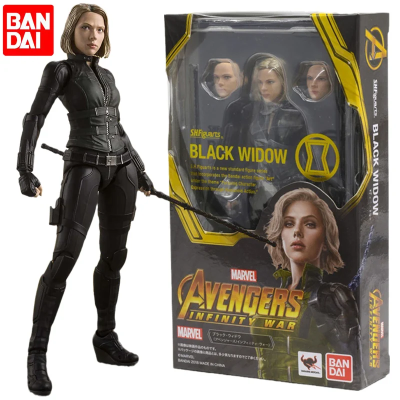 

Bandai Hobby Marvel Avengers Infinity War Black Widow Natasha Romanoff Scarlett Johansson Shf Doll Action Figure Model Kids Toys