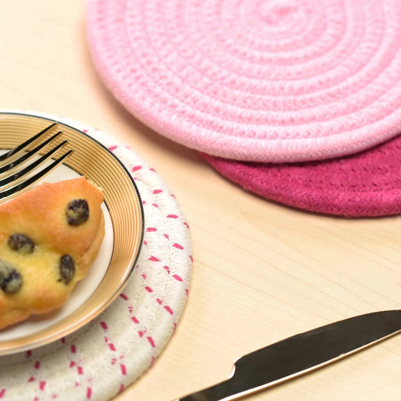 3pc Cotton Dining Table Mat Woven Placemat Heat Resistant Bowls Coffee Cups Coaster Tableware Mat for Home Kitchen Party Supply
3pc Cotton Dining Table Mat Woven Placemat Heat Resistant Bowls Coffee Cups Coaster Tableware Mat for Home Kitchen Party Supply