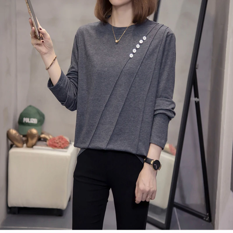 T Shirt Women Solid Long Sleeve Poleras Mujer Spring Autumn Tops Cotton Loose Tee Shirt Femme Casual O-Neck Camisetas De Mujer
T Shirt Women Solid Long Sleeve Poleras Mujer Spring Autumn Tops Cotton Loose Tee Shirt Femme Casual O-Neck Camisetas De Mujer