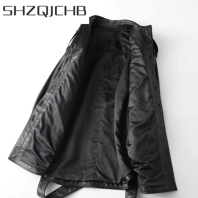 JCHB 2021 Brand Office Ladies Genuine Leather Jacket Elegant Slim Sashes Sheepskin Windbreaker Spring Single Breasted Medium Lon
JCHB 2021 Brand Office Ladies Genuine Leather Jacket Elegant Slim Sashes Sheepskin Windbreaker Spring Single Breasted Medium Lon