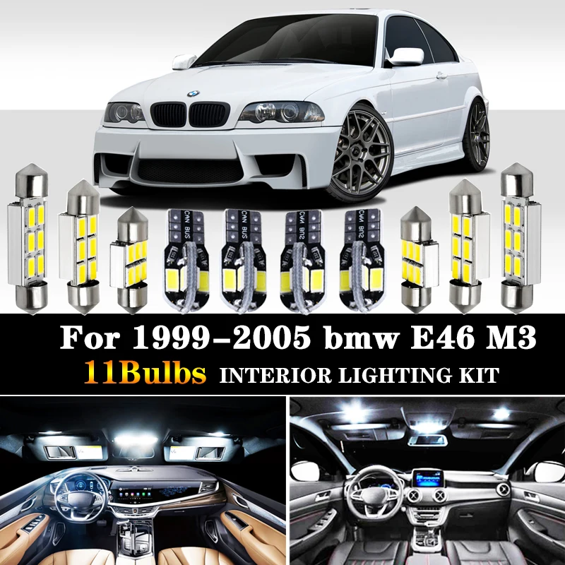 11pc LED bulb interior light kit + License plate lights for 1999-2005 bmw E46 Convertible M3 325ci 323ci 330ci Dome trunk Light
11pc LED bulb interior light kit + License plate lights for 1999-2005 bmw E46 Convertible M3 325ci 323ci 330ci Dome trunk Light
