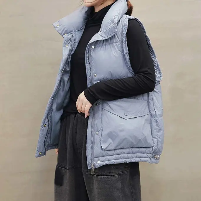 New Winter Glossy Loose Bright Vest Elastic Stand-Up Collar Waistcoat Big Pocket Plus Size Sleeveless Vest Coat
New Winter Glossy Loose Bright Vest Elastic Stand-Up Collar Waistcoat Big Pocket Plus Size Sleeveless Vest Coat