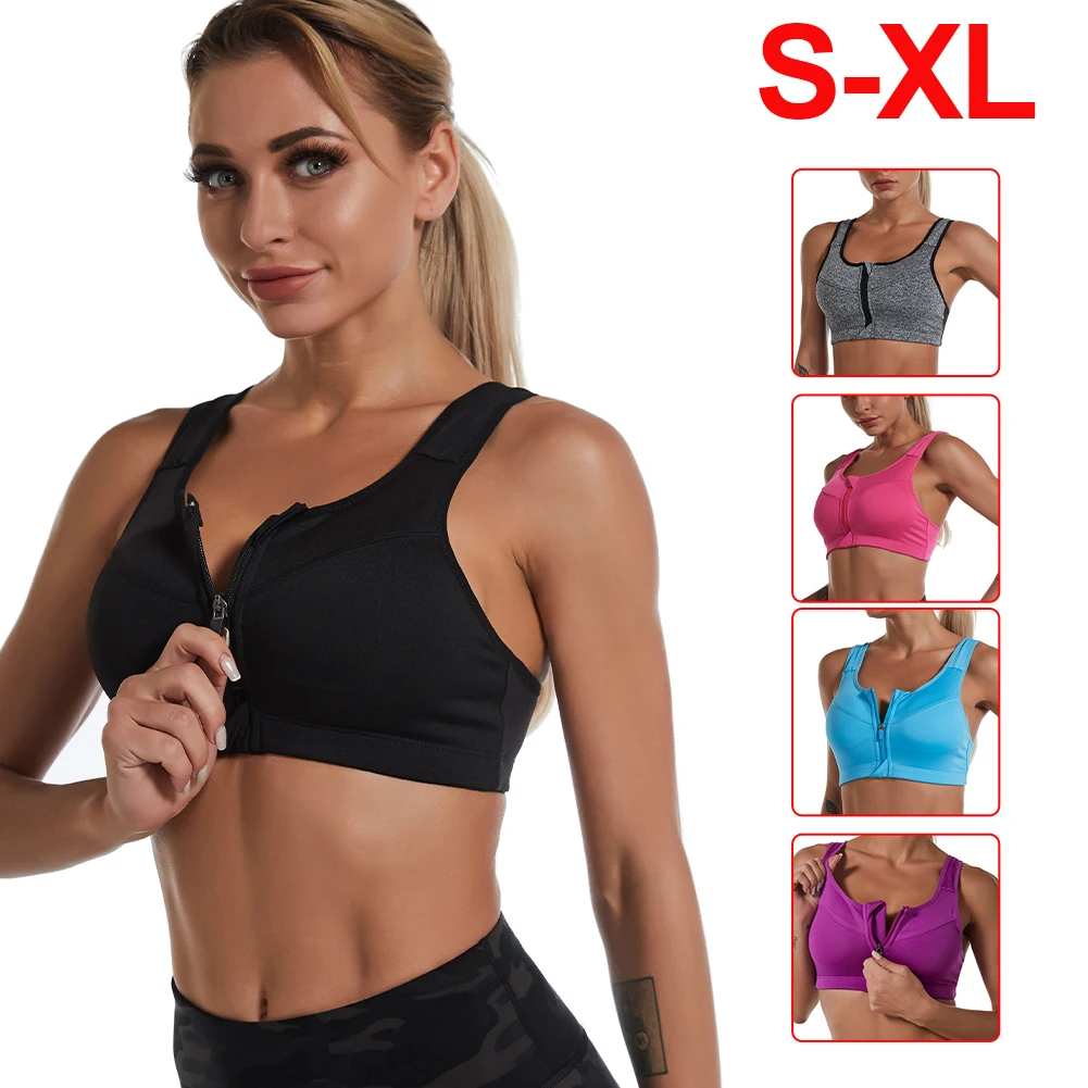 Women Sports Bra Crop Top Zip Front Push Up Underwear Wire Free Detachable Pads Athletic Vest Workout Running Fitness Bra
Women Sports Bra Crop Top Zip Front Push Up Underwear Wire Free Detachable Pads Athletic Vest Workout Running Fitness Bra