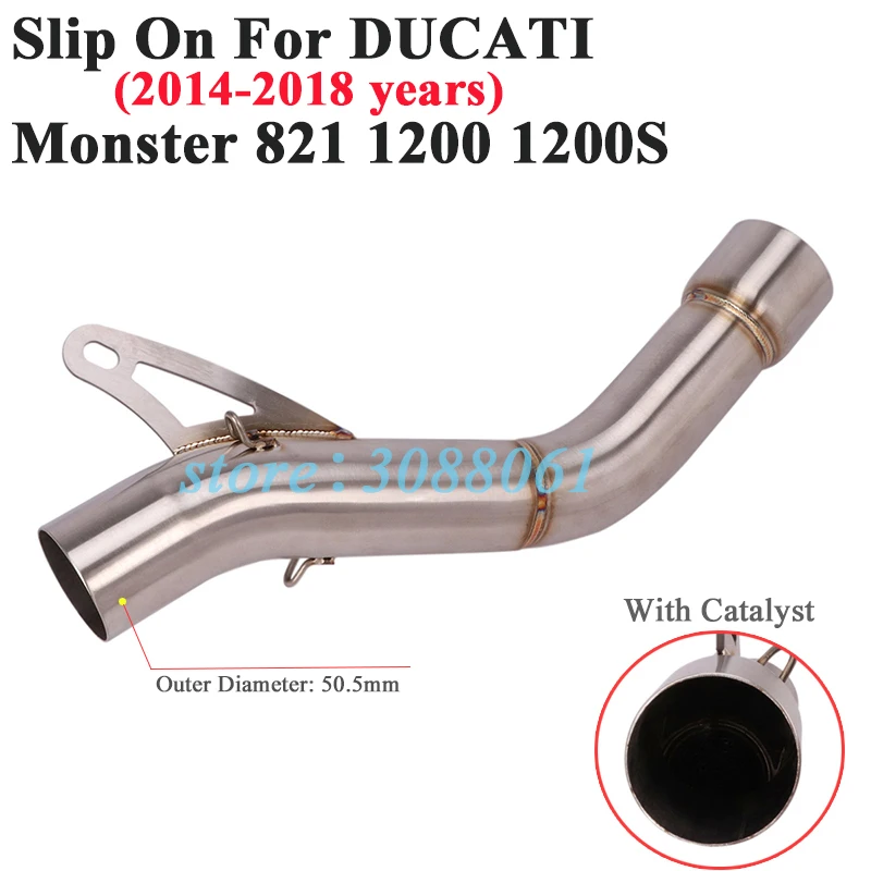 Slip On For DUCATI Monster 821 Monster 1200 2014 - 2016 Motorcycle Exhaust Muffler Escape Modiifed Middle Link Pipe Catalyst 
Slip On For DUCATI Monster 821 Monster 1200 2014 - 2016 Motorcycle Exhaust Muffler Escape Modiifed Middle Link Pipe Catalyst