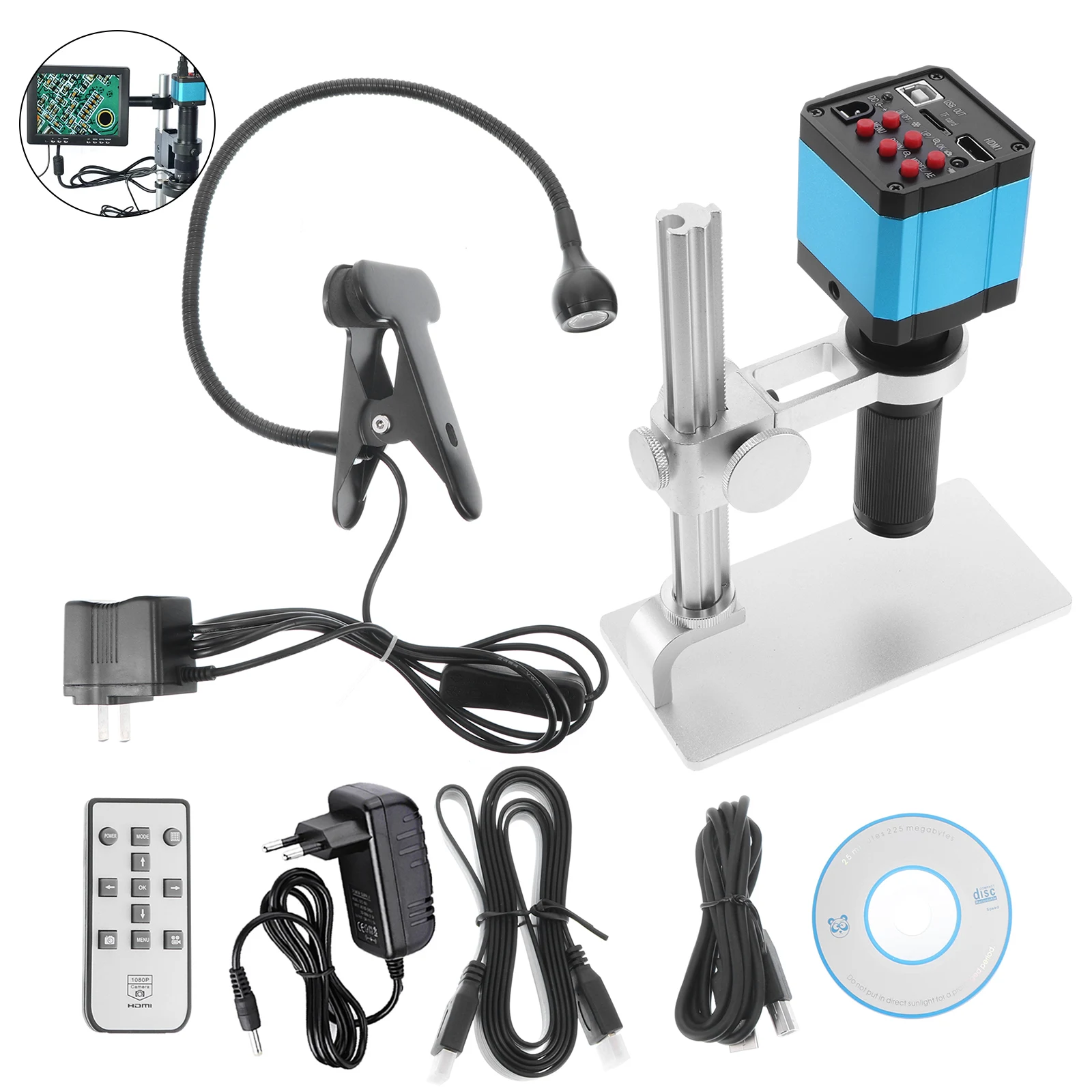 FHD 48MP 1080P 60FPS Industrial Video Microscope Camera USB/HDMI-Compatible Magnifying Camera+120X Lens for PCB Repair US/EU/UK
FHD 48MP 1080P 60FPS Industrial Video Microscope Camera USB/HDMI-Compatible Magnifying Camera+120X Lens for PCB Repair US/EU/UK