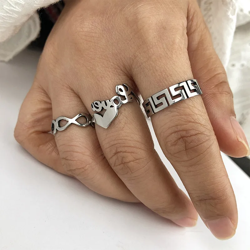 HANGZHI 2021 NEW Couple Titanium Steel Set Ring Stainless Steel Gold Silver color Ring Love Peach Heart Irregular Ring
HANGZHI 2021 NEW Couple Titanium Steel Set Ring Stainless Steel Gold Silver color Ring Love Peach Heart Irregular Ring