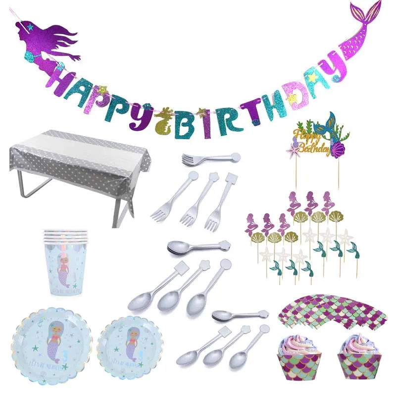 Mermaid Theme Birthday Decoration Mermaid Plate Cup Straw Disposable Tableware Set Girls Party Favor DIY Decorations Supplie
Mermaid Theme Birthday Decoration Mermaid Plate Cup Straw Disposable Tableware Set Girls Party Favor DIY Decorations Supplie