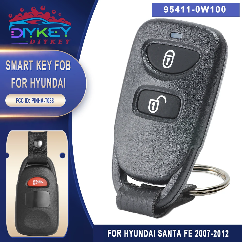 DIYKEY 95411-0W100 2+1 Button Replacement Remote Key Fob for 2007 2008 2009 2010 2011 2012 Hyundai Santa Fe FCCID: PINHA-T038
DIYKEY 95411-0W100 2+1 Button Replacement Remote Key Fob for 2007 2008 2009 2010 2011 2012 Hyundai Santa Fe FCCID: PINHA-T038