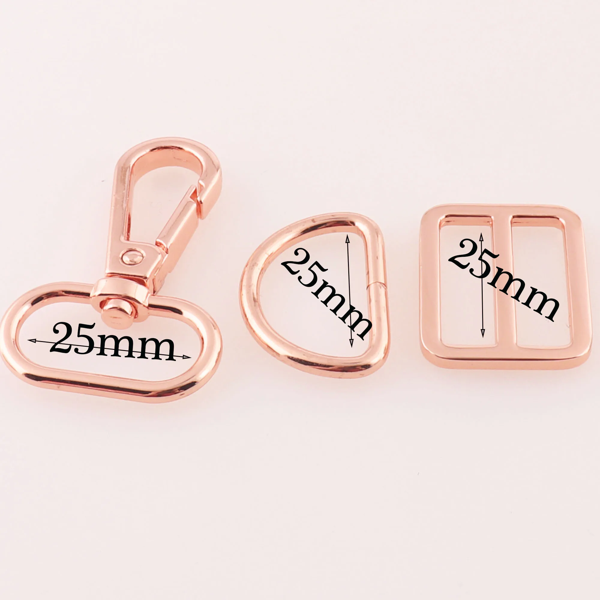 25mm Rose Gold Lobster Swivel Clasp D Rings Adjusting Buckle,Slide Purse Hook Gate Bag Purse Clasps Handbag Hardware-1"-4 sets
25mm Rose Gold Lobster Swivel Clasp D Rings Adjusting Buckle,Slide Purse Hook Gate Bag Purse Clasps Handbag Hardware-1"-4 sets