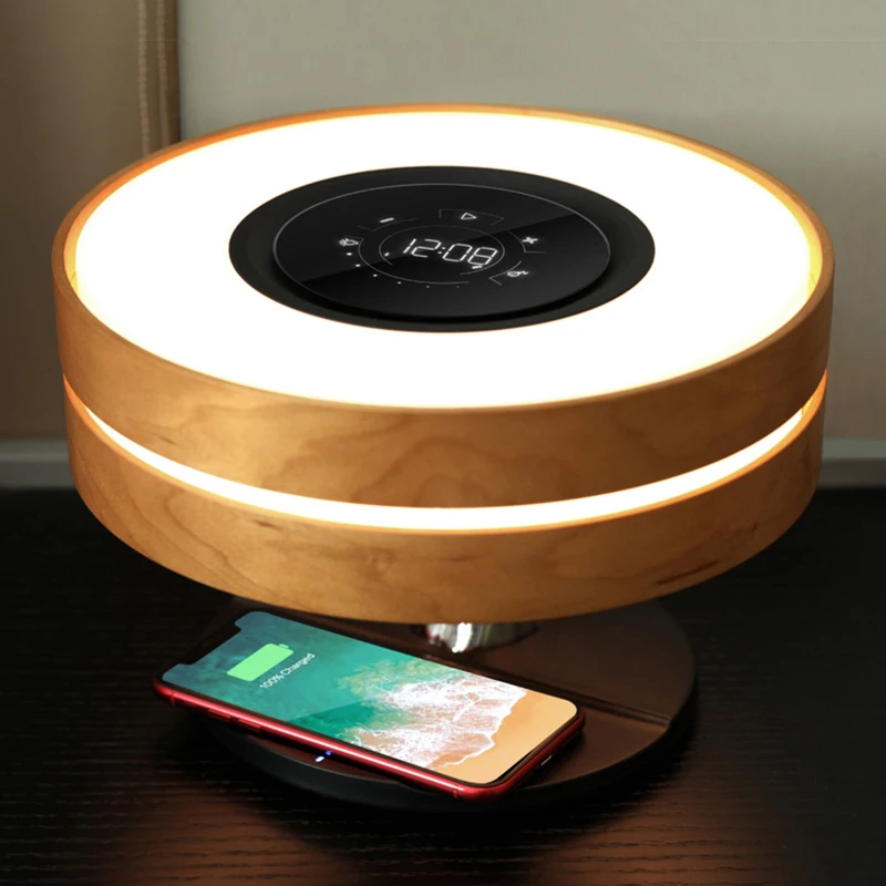 Музыкальная Настольная лампа с беспроводной зарядкой, умный ночсветильник с Bluetooth-динамиком, декоративная прикроватная лампа для спальни 
Музыкальная Настольная лампа с беспроводной зарядкой, умный ночсветильник с Bluetooth-динамиком, декоративная прикроватная лампа для спальни