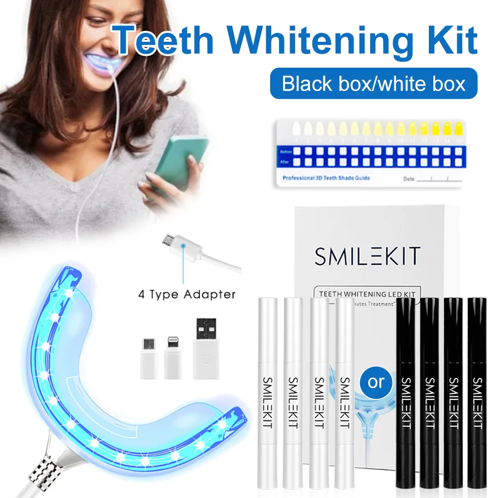 Teeth Whitening Kit with LED Light Teeth Whitening Stains Remover Kit with 4 Whitening Gel Oral Health Care Take Care of Teeth
Teeth Whitening Kit with LED Light Teeth Whitening Stains Remover Kit with 4 Whitening Gel Oral Health Care Take Care of Teeth