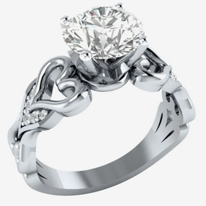Classic Wedding Engagement Heart Love Pattern Ring Inlaid Shiny AAA CZ Crystal Rhinestone Zircon for Women Party Jewelry
Classic Wedding Engagement Heart Love Pattern Ring Inlaid Shiny AAA CZ Crystal Rhinestone Zircon for Women Party Jewelry