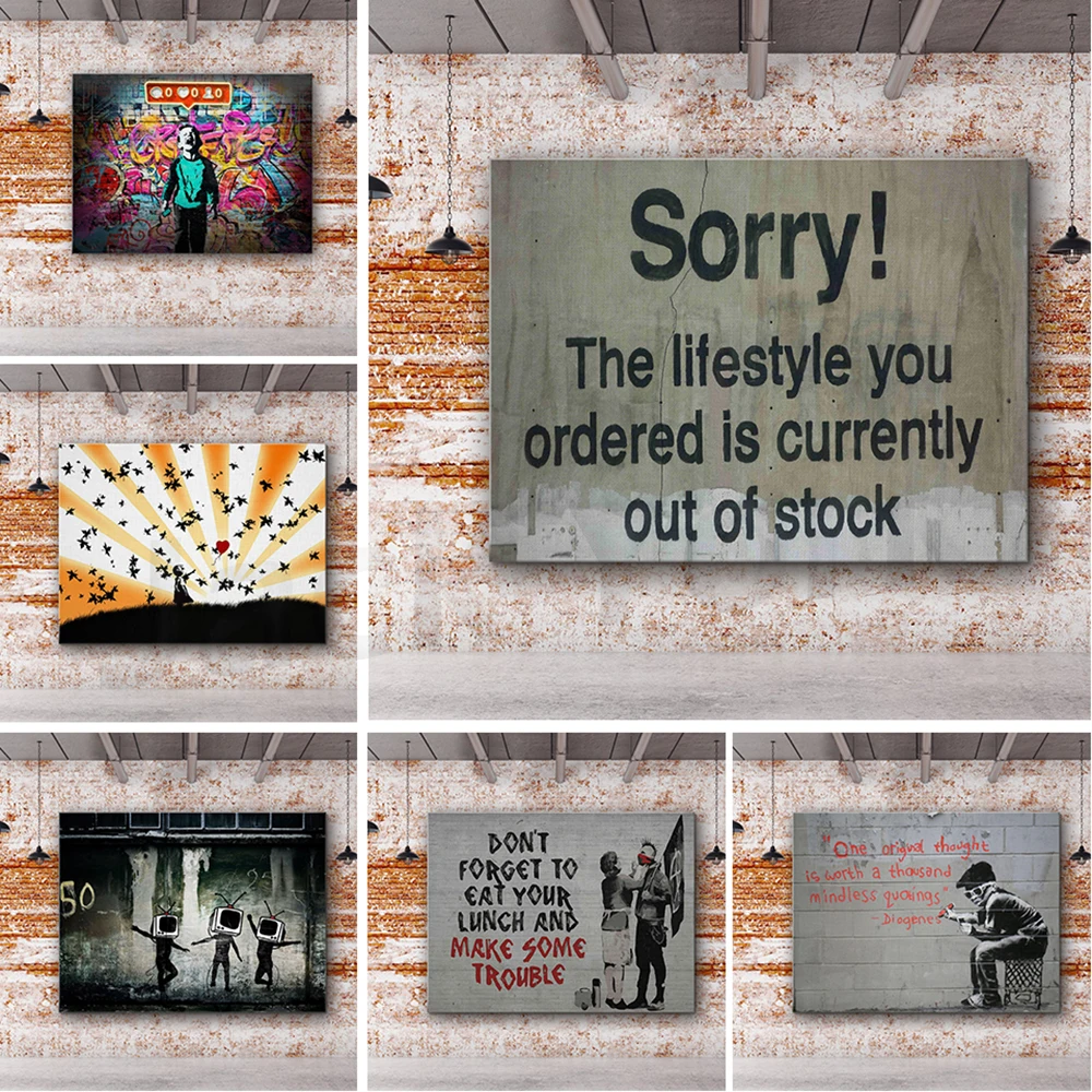 Banksy Street Art Poster Canvas-Banksy Quotes Stencil Street Poster/Printed Picture Wall Art Decoration POSTER or CANVAS
Banksy Street Art Poster Canvas-Banksy Quotes Stencil Street Poster/Printed Picture Wall Art Decoration POSTER or CANVAS