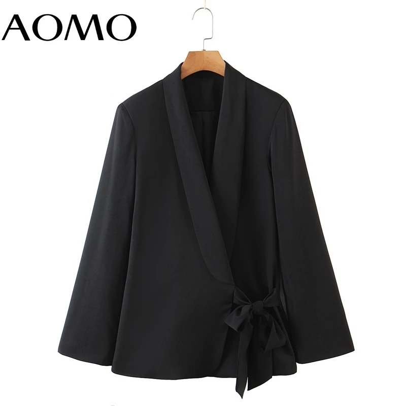 AOMO Women Solid Black With Bow Blazer Coat Vintage Notched Collar Pocket 2021 Fashion Female Casual Chic Tops 8H188A
AOMO Women Solid Black With Bow Blazer Coat Vintage Notched Collar Pocket 2021 Fashion Female Casual Chic Tops 8H188A