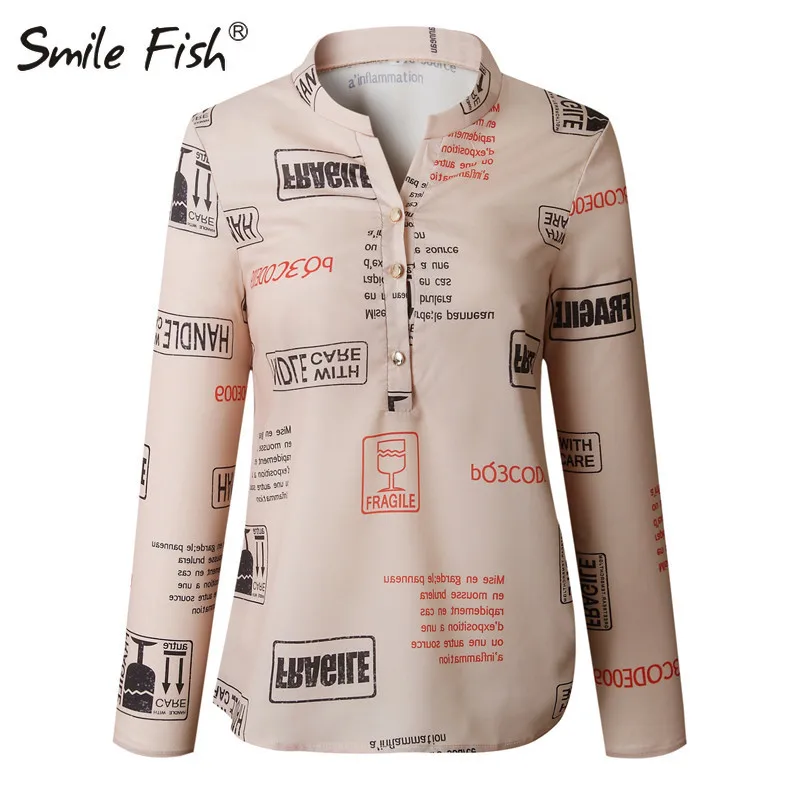 Autumn Women Fashion Lady White Blouse Letters Printed Buttons V-neck Sexy Tops Long Sleeve Shirts Spring Blusas Plus Size M0303
Autumn Women Fashion Lady White Blouse Letters Printed Buttons V-neck Sexy Tops Long Sleeve Shirts Spring Blusas Plus Size M0303