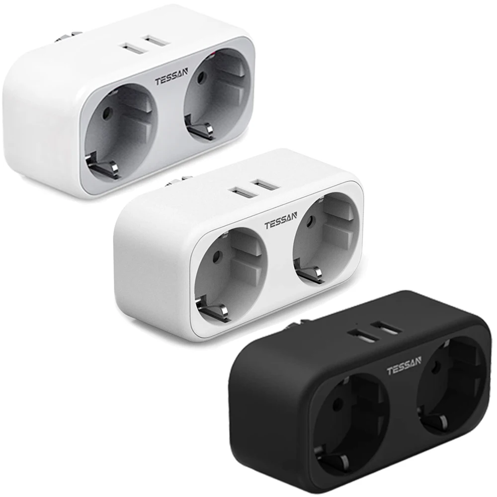 TESSAN Gray/White/Black EU USB Socket with 2 USB Ports 2 AC Outlets 4-in-1 Wall Socket Power Strip for Smartphone, MP3, Camera
TESSAN Gray/White/Black EU USB Socket with 2 USB Ports 2 AC Outlets 4-in-1 Wall Socket Power Strip for Smartphone, MP3, Camera
