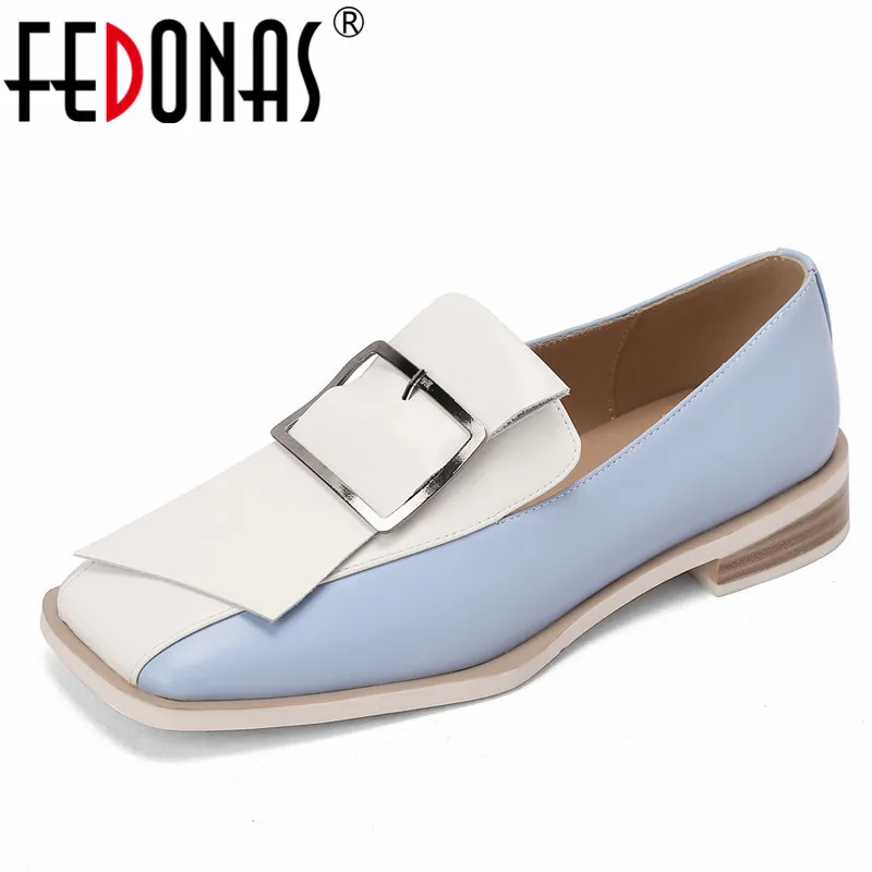 FEDONAS New Arrival Women Pumps Genuine Leather Square Toe Low Heels Metal Buckle Mixed Colors Spring Summer Casual Shoes Woman
FEDONAS New Arrival Women Pumps Genuine Leather Square Toe Low Heels Metal Buckle Mixed Colors Spring Summer Casual Shoes Woman