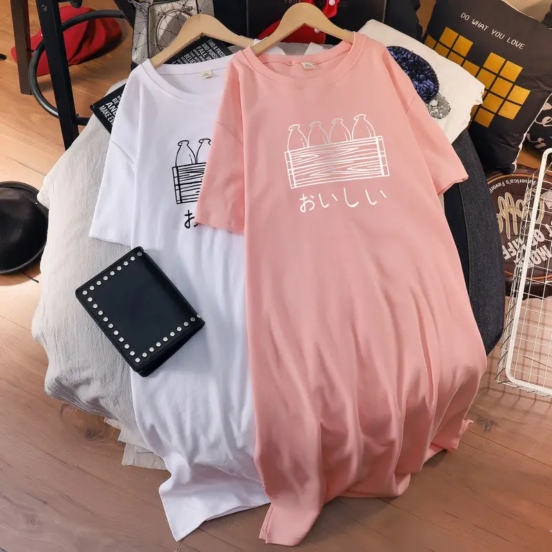 Plus Size Women'S New Summer Mid-Length Short-Sleeved T-Shirt Loose And Thin Korean Dress Casual Long Skirt
Plus Size Women'S New Summer Mid-Length Short-Sleeved T-Shirt Loose And Thin Korean Dress Casual Long Skirt