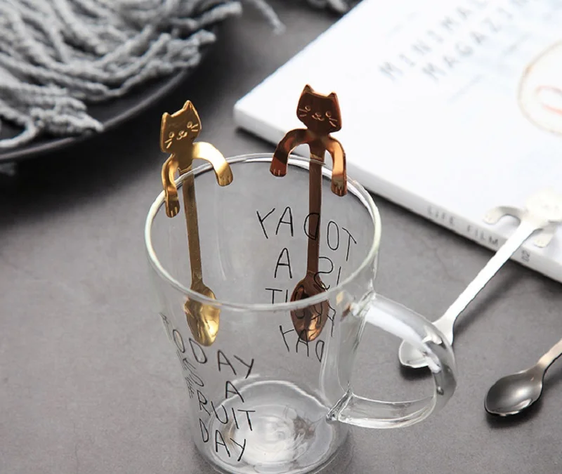 Hot sale coffee spoon Mini 304 Stainless Steel Cartoon Cat Spoon Long Handle Flatware Coffee Drinking Tools Kitchen Gadget 
Hot sale coffee spoon Mini 304 Stainless Steel Cartoon Cat Spoon Long Handle Flatware Coffee Drinking Tools Kitchen Gadget