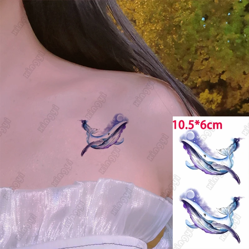 Cartoon Waterproof Temporary Tattoo Sticker Whale Animal Moon Kids Arm Wrist Water Transfer Fake Tatto Body Art Women Men Lady
Cartoon Waterproof Temporary Tattoo Sticker Whale Animal Moon Kids Arm Wrist Water Transfer Fake Tatto Body Art Women Men Lady