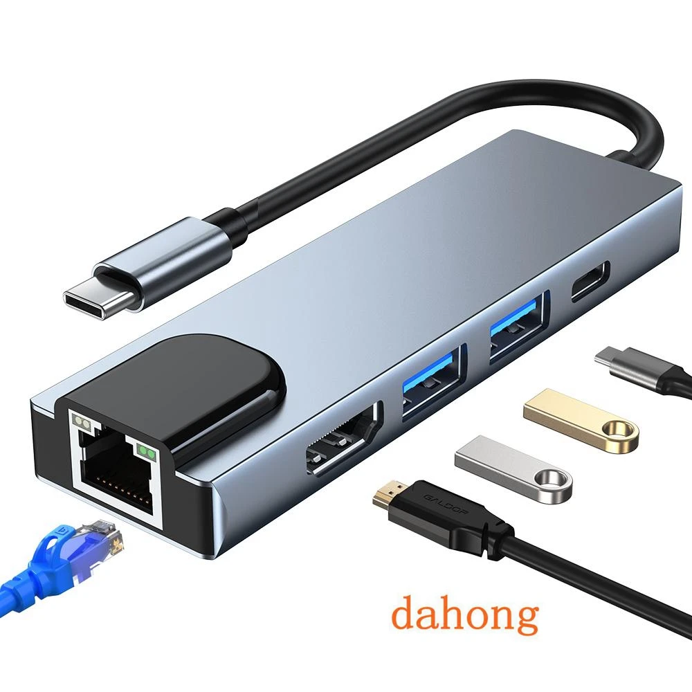 USB C Hub 5 in 1 TypeC Hubs with 4K HDMI Output 3.0 2.0 RJ45 PD Charging Multiple High Speed Expander Adapter
USB C Hub 5 in 1 TypeC Hubs with 4K HDMI Output 3.0 2.0 RJ45 PD Charging Multiple High Speed Expander Adapter