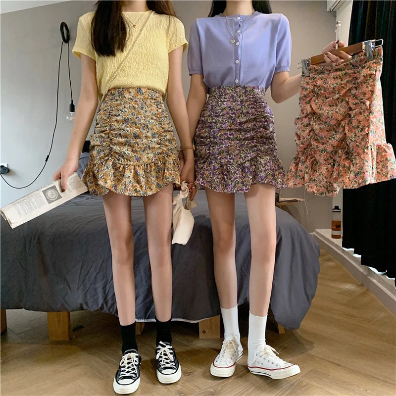 Floral Skirts Women A-line Ruffles Korean Style Elegant Temperament Summer New Stylish Holiday Retro Street Ulzzang Slim Flared
Floral Skirts Women A-line Ruffles Korean Style Elegant Temperament Summer New Stylish Holiday Retro Street Ulzzang Slim Flared