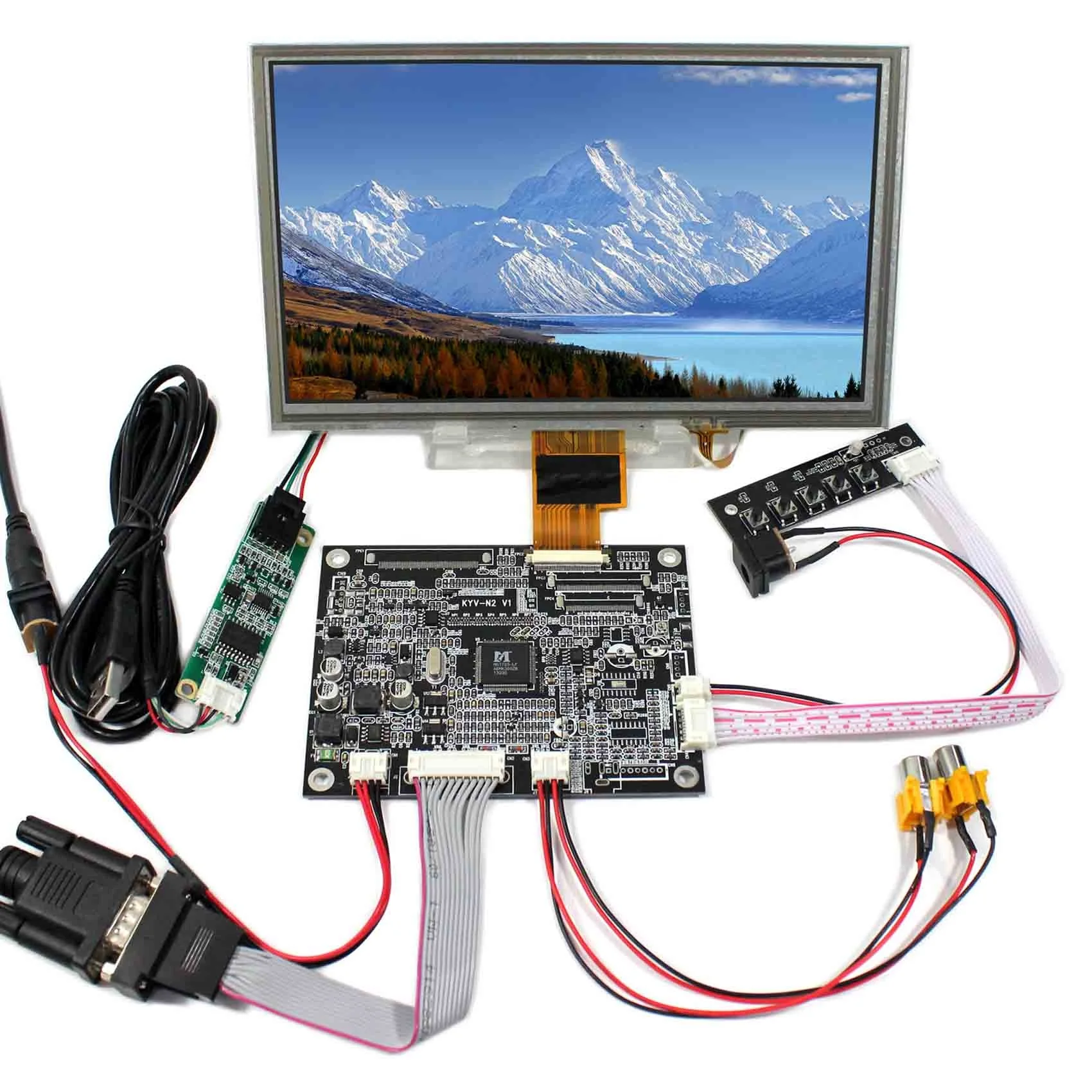 

VGA+AV LCD Controller Board KYV-N2 V1 with 5’’ inch ZJ050NA-08C 640X480 LCD Screen Replcace AT050TN22-V1 640x480 LCD Screen