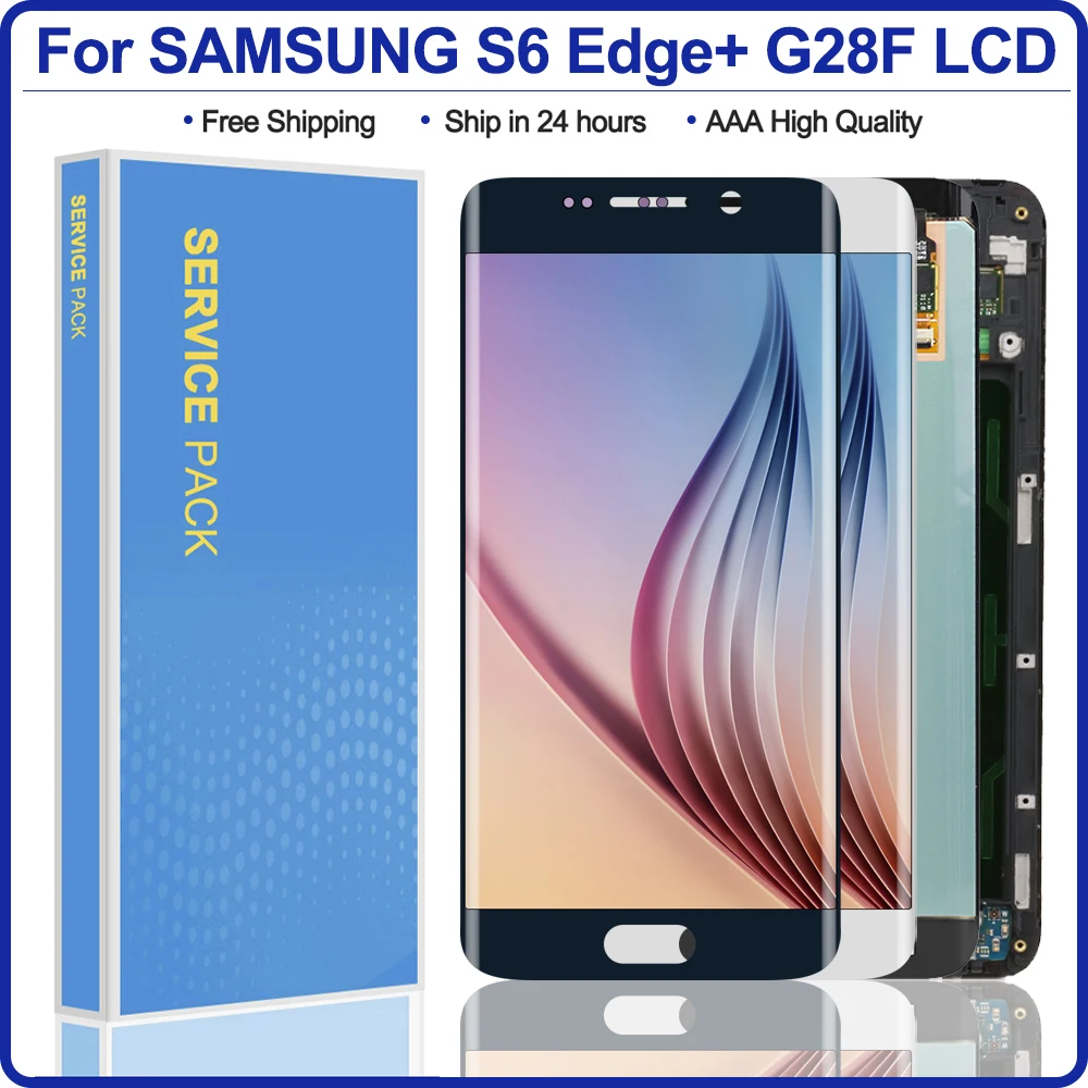 ЖК дисплей 5 7 дюйма для Samsung Galaxy S6 Edge Plus G928 G928F сенсорный экран в сборе с