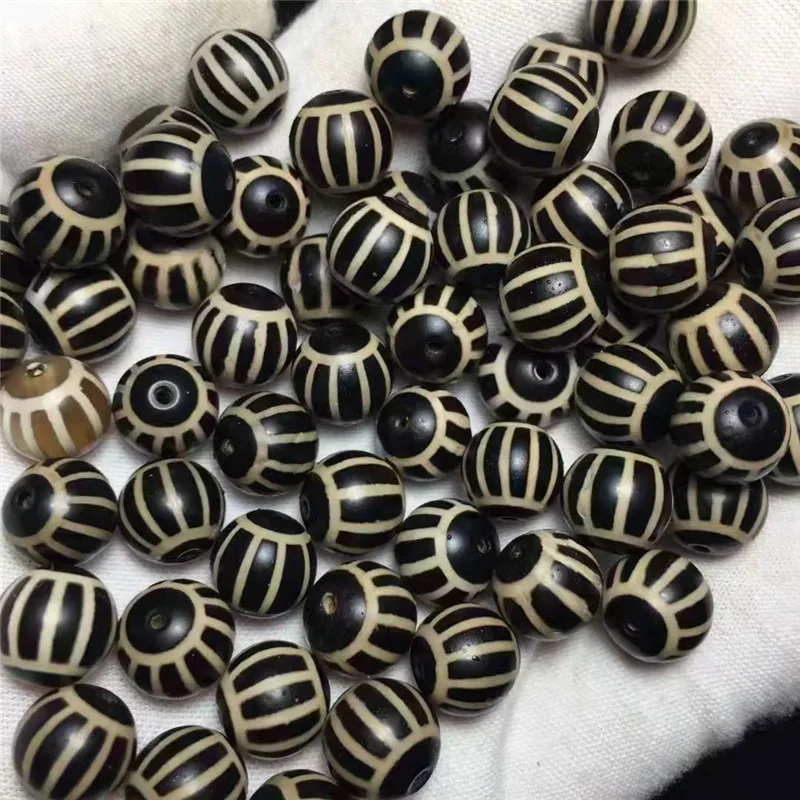 

60pcs/Lots Wholesales 10mm Weat Asian Daluo Magic Natural Agate Stone Different Patterns Tibetan Dzi Beads Jewelry Making