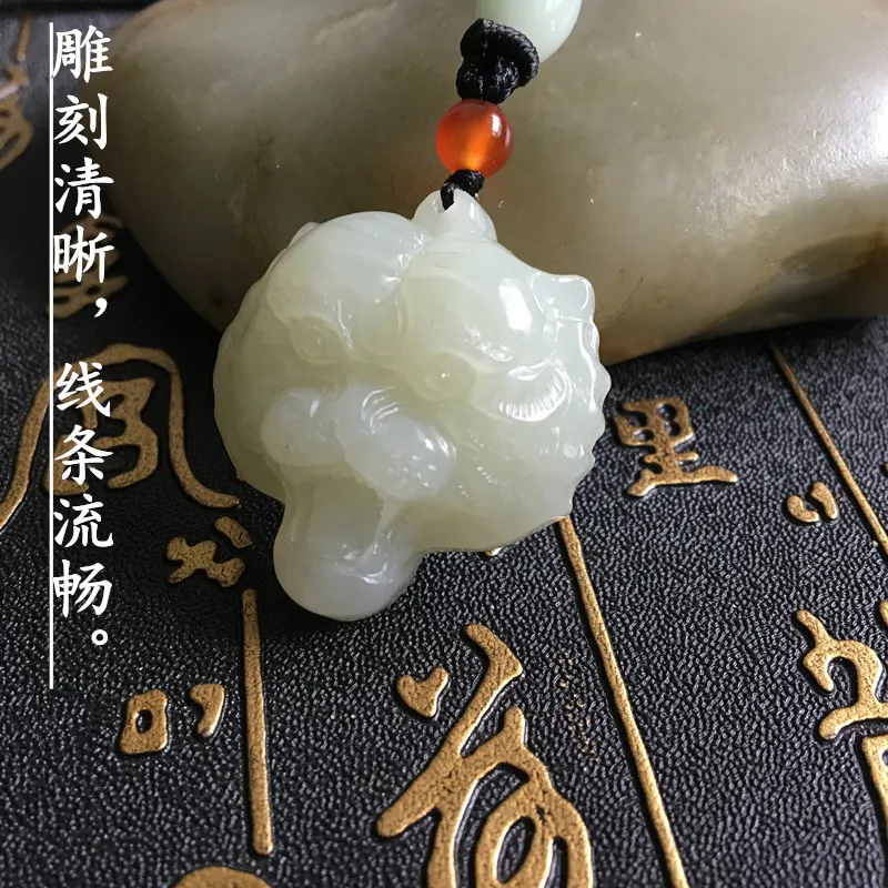 Natural hetian white jade handcarved tiger head pendant simple retro pendant temperament jewellery fashion for woman men
Natural hetian white jade handcarved tiger head pendant simple retro pendant temperament jewellery fashion for woman men