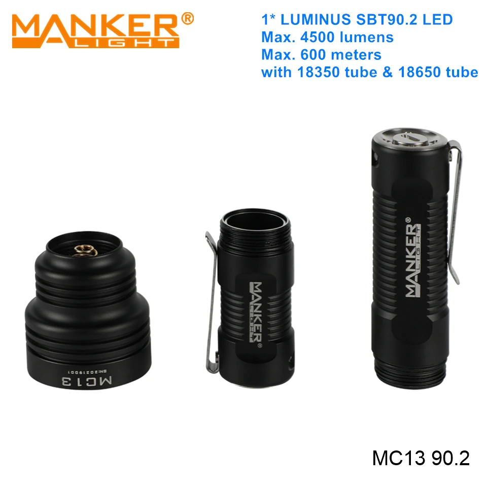 Светодиодный мощный фонарик Manker MC13 SBT90.2 дальнего действия фонарики для улицы