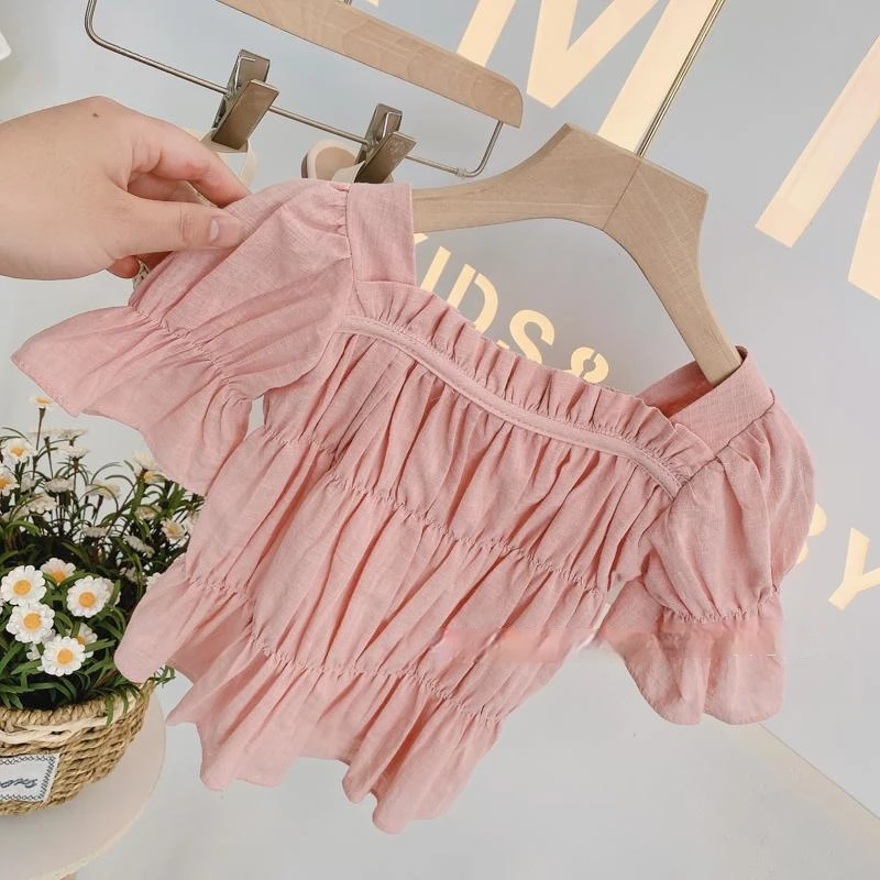 New 2021 Summer Girls Blouses Casual Shirts Ruched Short Sleeve Square Collar Kids Tops Fashion Clothes Baby Girls Blouse Q75
New 2021 Summer Girls Blouses Casual Shirts Ruched Short Sleeve Square Collar Kids Tops Fashion Clothes Baby Girls Blouse Q75