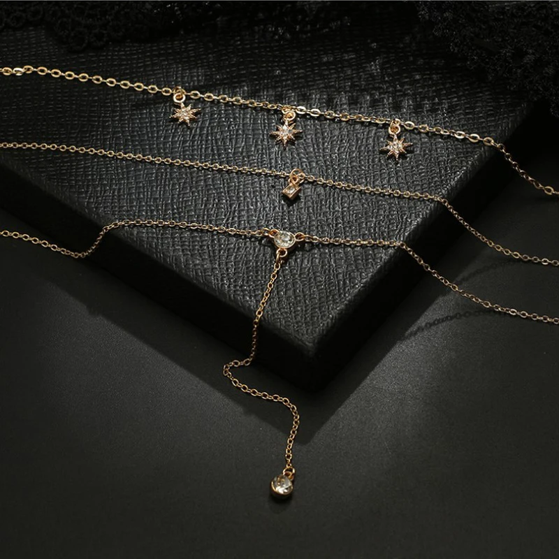 LeeSell Fashion Multilayer Vintage Boho Crystal Star Moon Choker Long Necklaces Pendant For Women Gold Collier Femme Jewelry
LeeSell Fashion Multilayer Vintage Boho Crystal Star Moon Choker Long Necklaces Pendant For Women Gold Collier Femme Jewelry