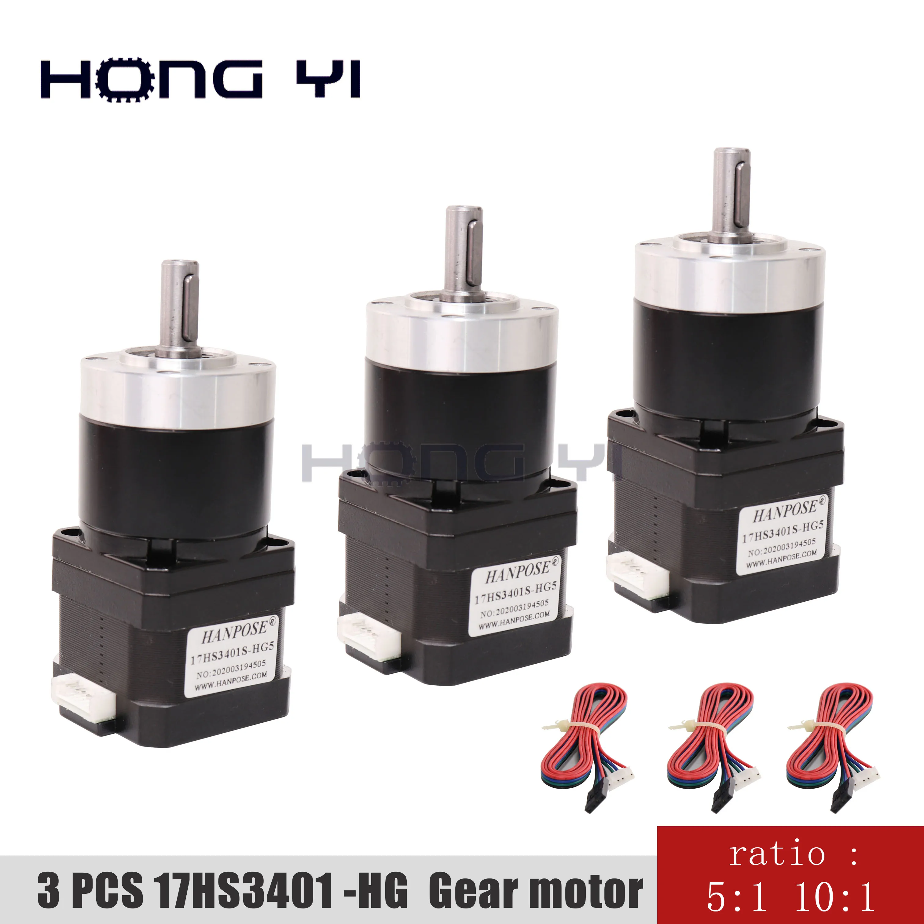 3PCS 17HS3401S-HG 5-1 10-1Gear ratio Planetary Gearbox stepper motor Nema17 High precision reduction motor 3d printer motor
3PCS 17HS3401S-HG 5-1 10-1Gear ratio Planetary Gearbox stepper motor Nema17 High precision reduction motor 3d printer motor