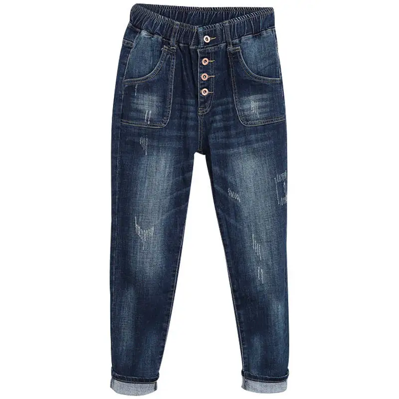 4XL 5XL Plus Size Vintage Denim Ripped Jeans Woman Long Elastic High Waist Jeans Harem Pants Women Casual Loose Mom Jeans C6008 
4XL 5XL Plus Size Vintage Denim Ripped Jeans Woman Long Elastic High Waist Jeans Harem Pants Women Casual Loose Mom Jeans C6008